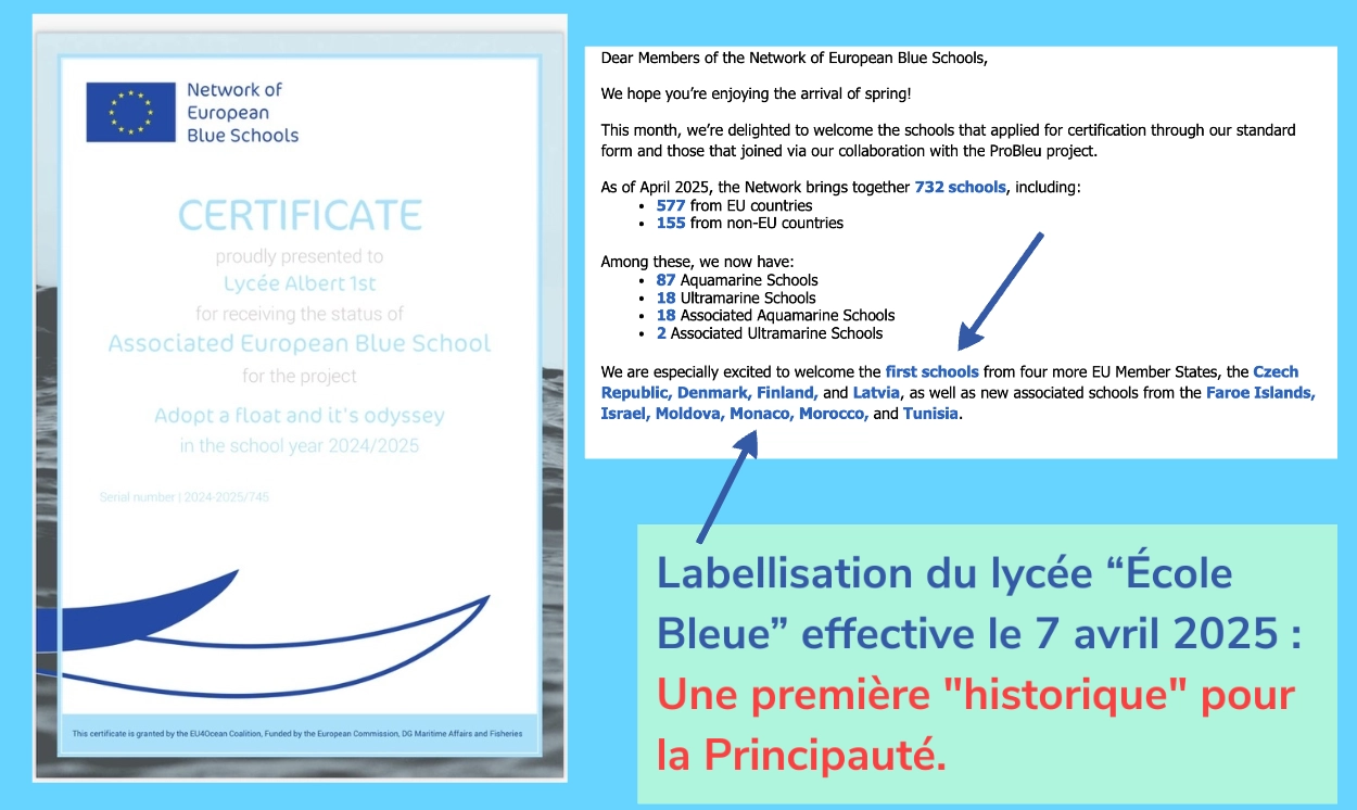 certificat école bleue